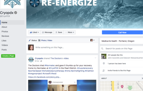 The facebook page for re-energize.