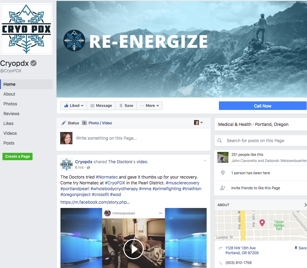 The facebook page for re energize.