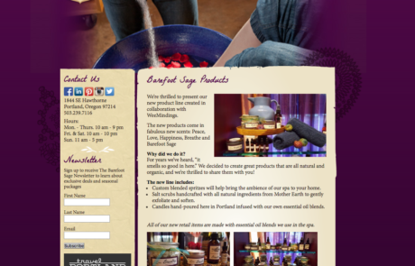 A website design for a tea shop.
