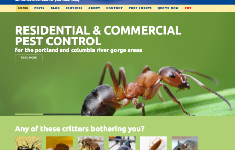 Residential & commercial pest control website design.