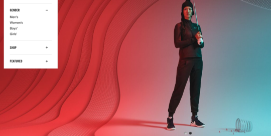 Nike golf ecommerce website design.