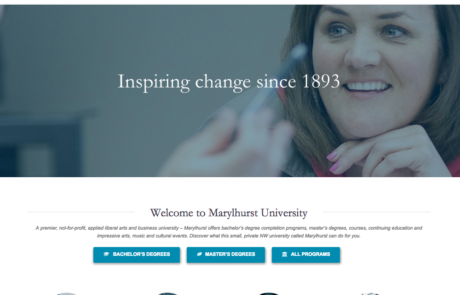 A website design for a university.