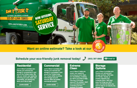 A website design for a waste management company.