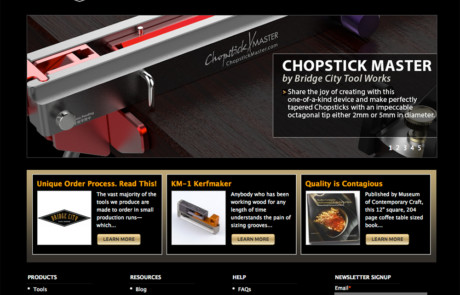 A website showing a chopstick making tool.