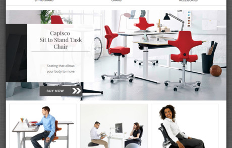 A website design for a furniture store.