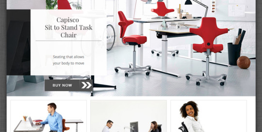 A website design for a furniture store.