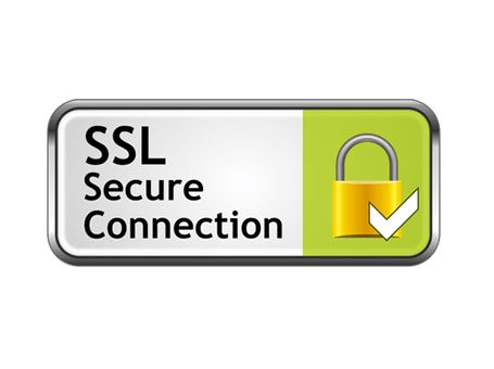 Secure connection on a white background.