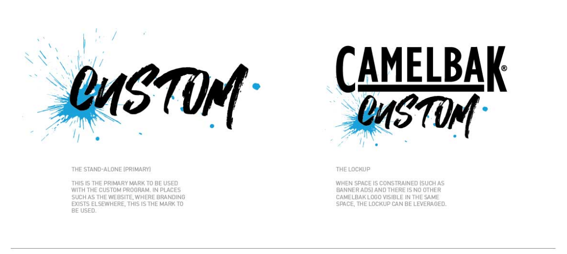 Camelbak custom logo design mockup.