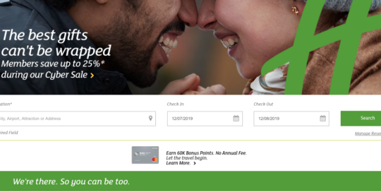 Holiday inn & suites website homepage.
