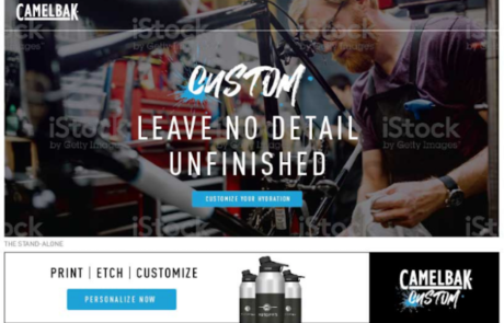 The homepage of a bike shop with a man riding a bike.