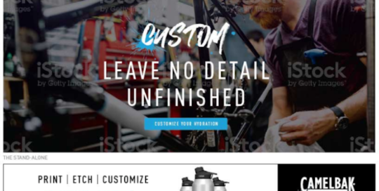The website homepage of a bike shop.