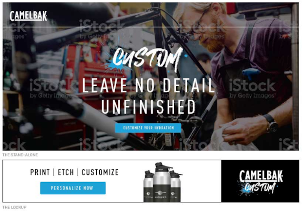 The homepage of a bike shop with a man riding a bike.
