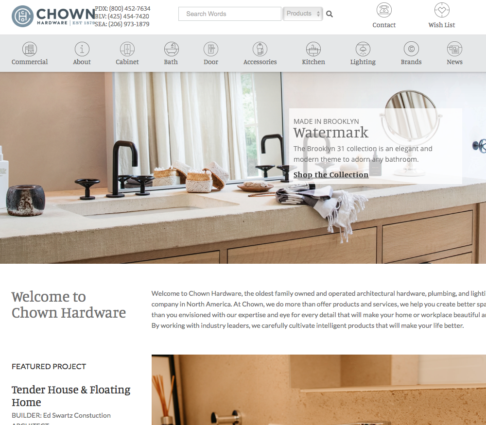 The homepage of chowe's website.