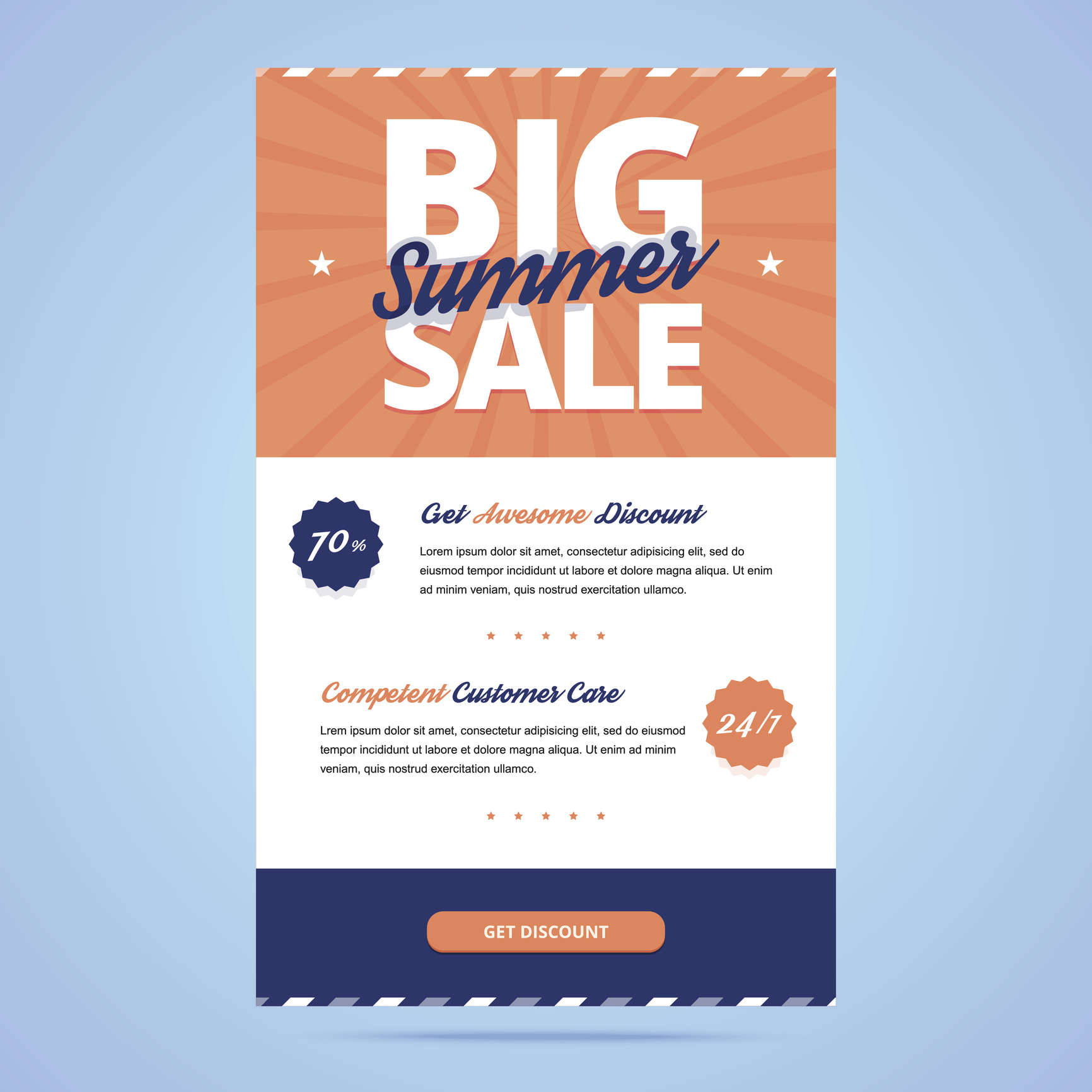 Big summer sale newsletter template.
